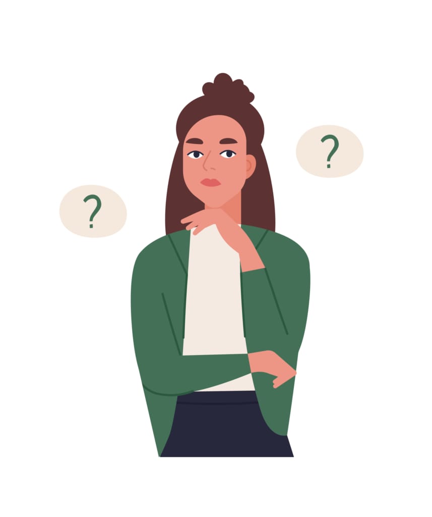 woman deciding cartoon