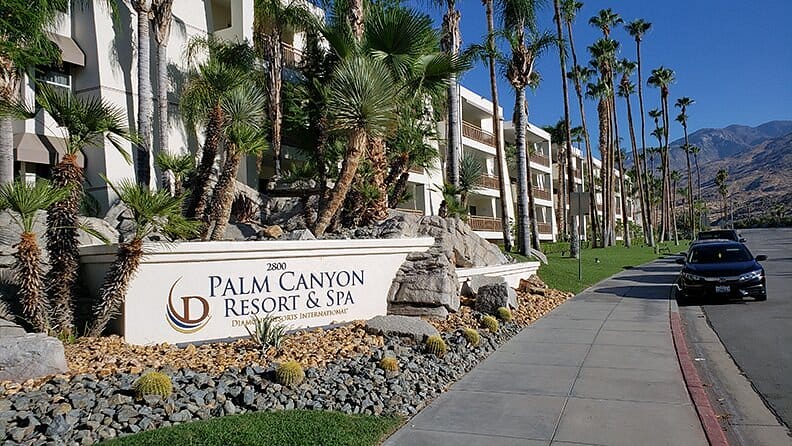 palm canyon resort entrance, diamond resorts california
