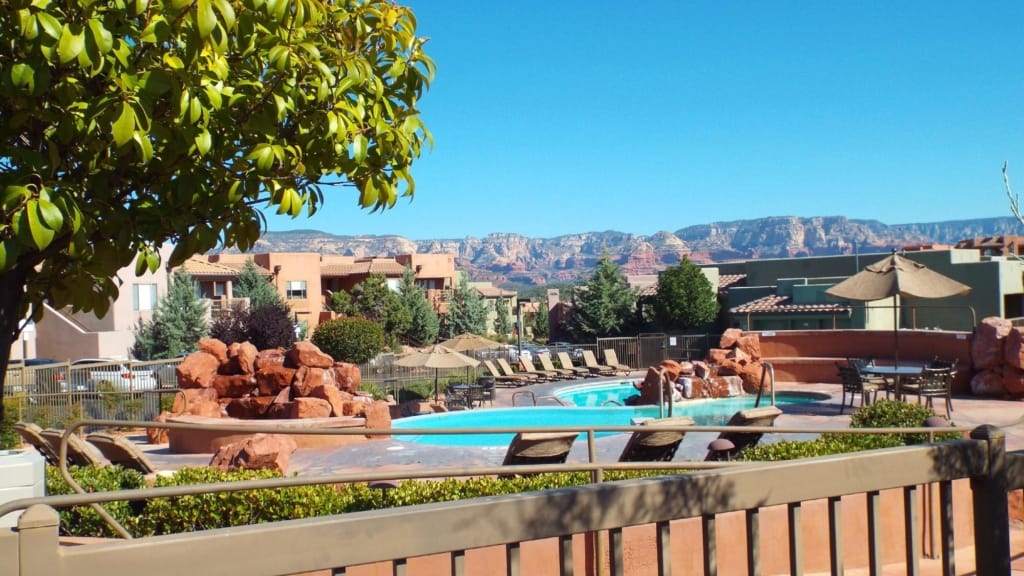 pool view of sedona summit resort