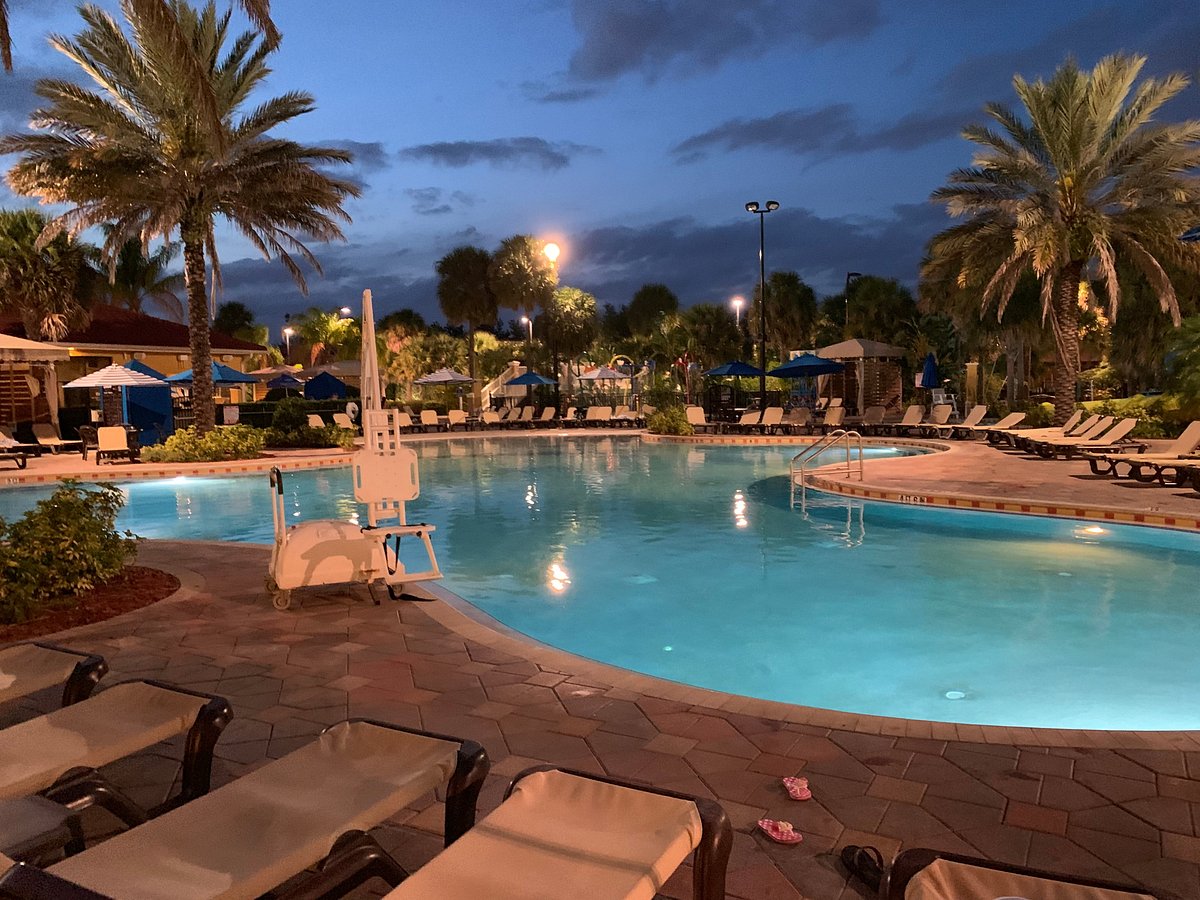 Vacation Villas At Fantasyworld pool night