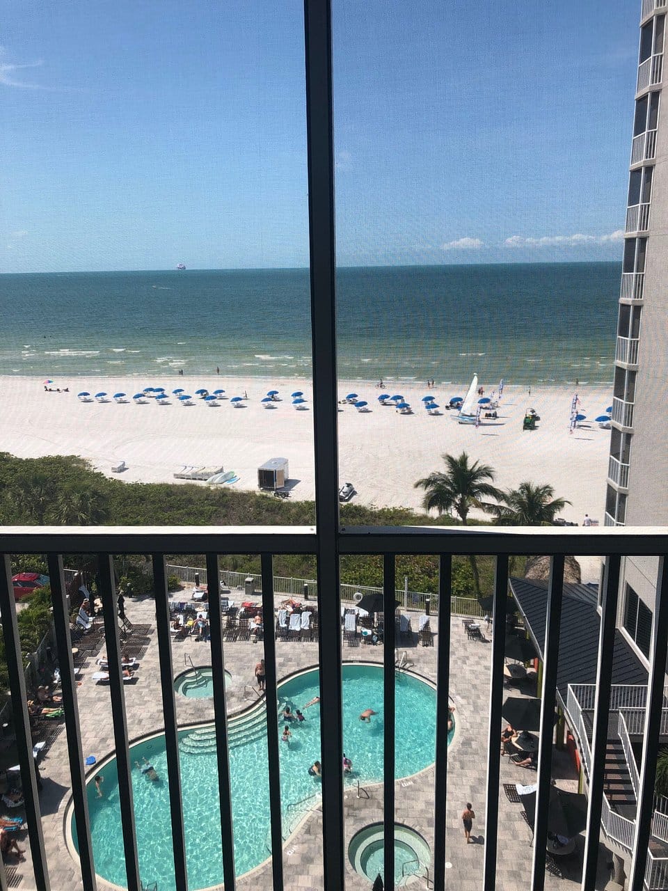 overview of pool from balcony