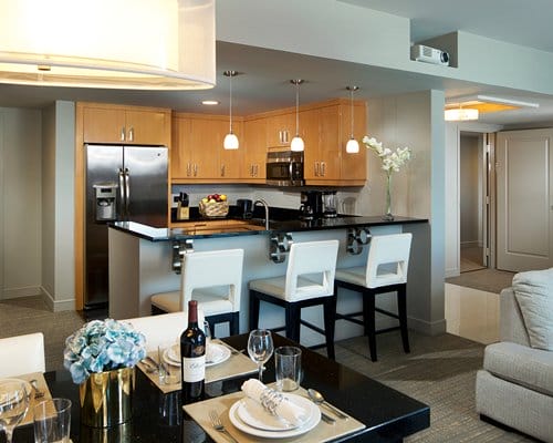 timeshare with fully equipped kitchens