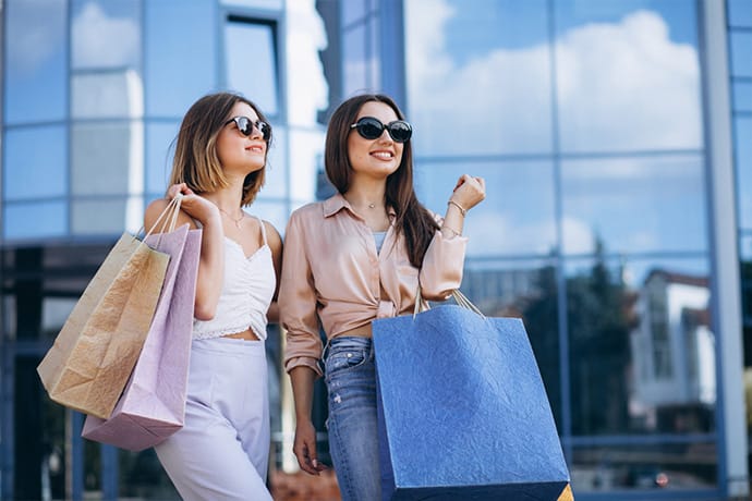 Two women shopping