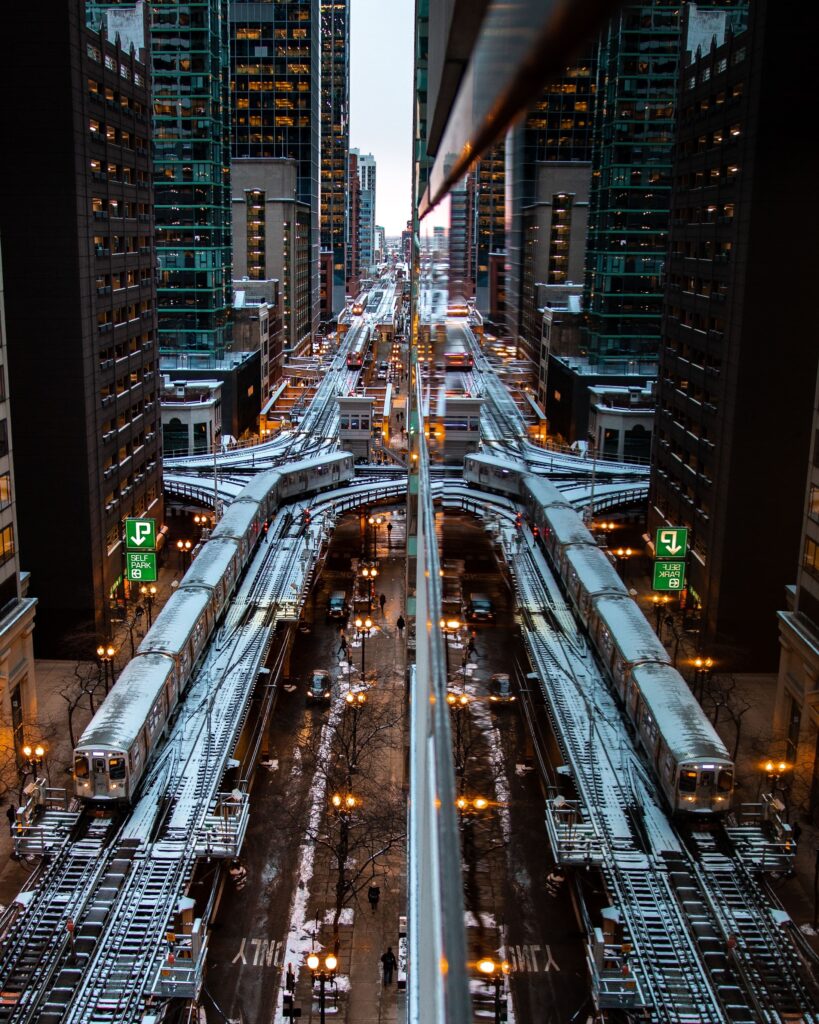 city lights in chicago