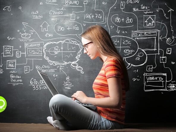 Person with Overwhelming Information on Computer