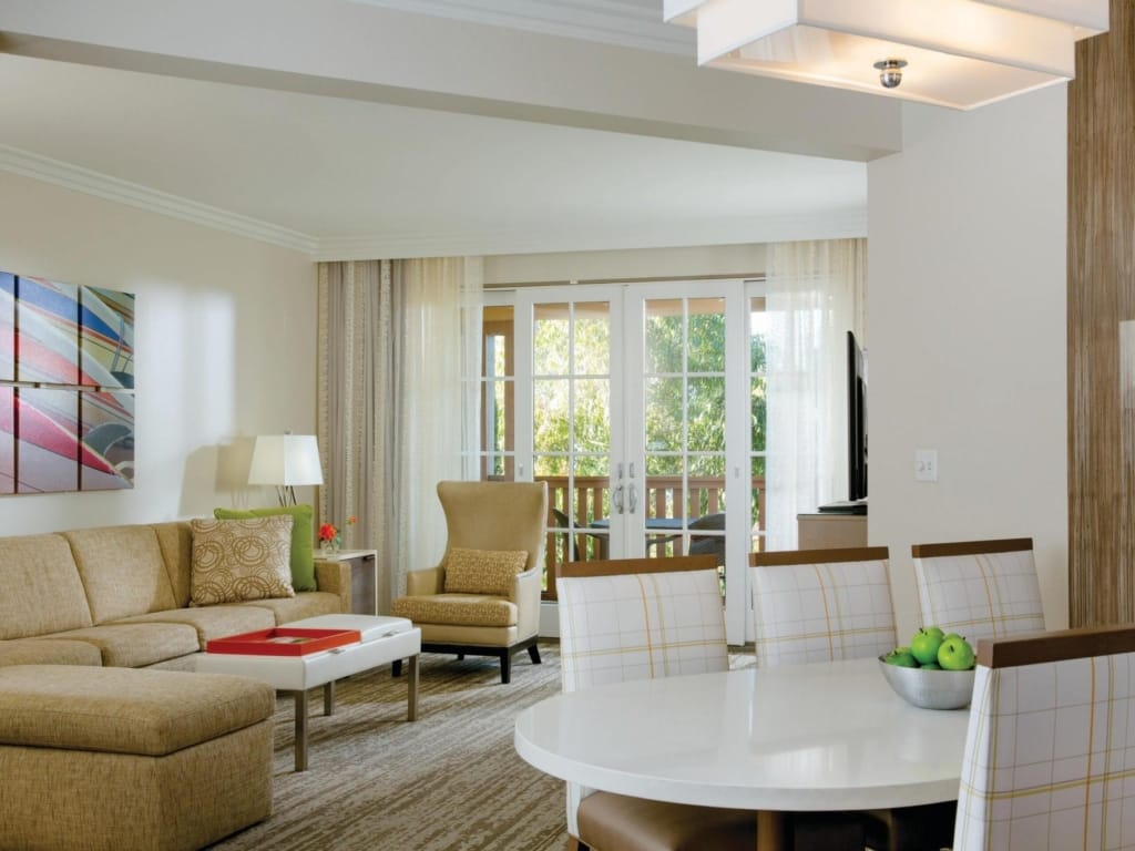 living room and dining room in villas by Marriott Vacation Club resale