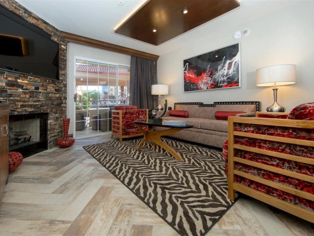 vegas timeshare room to relax and unwind after opening night or the Super Bowl Halftime Show