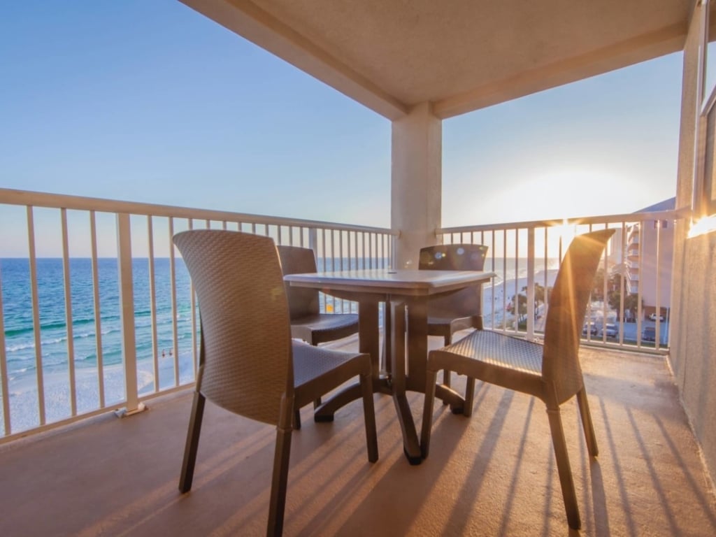 private balcony at beachfront resort