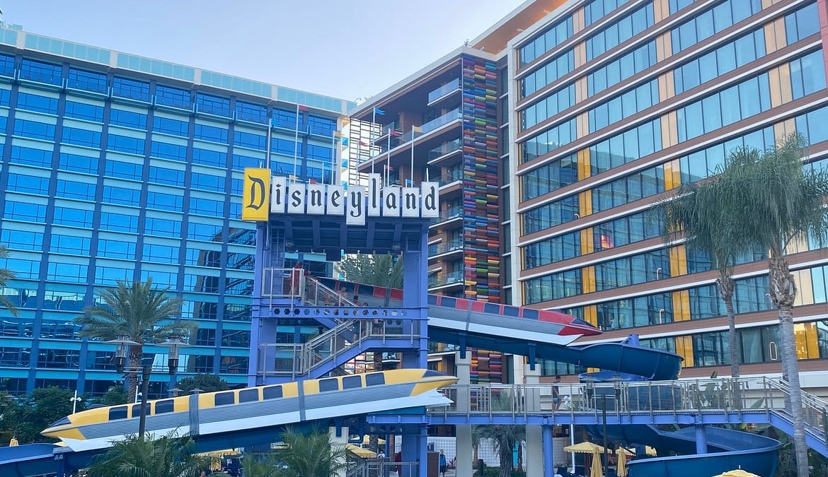 DVC Villas at Disneyland Hotel Monorail Waterslides