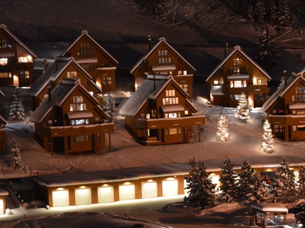 night skiing family ski trip