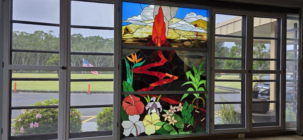 Hawaii Volcanoes Stained Glass