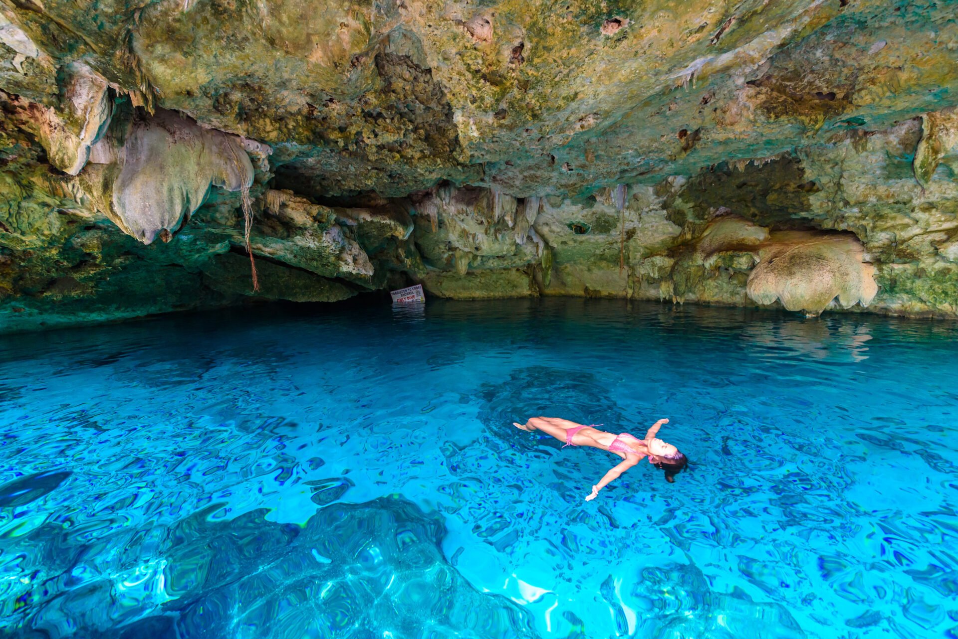 Person Floating in the Water in Mexico