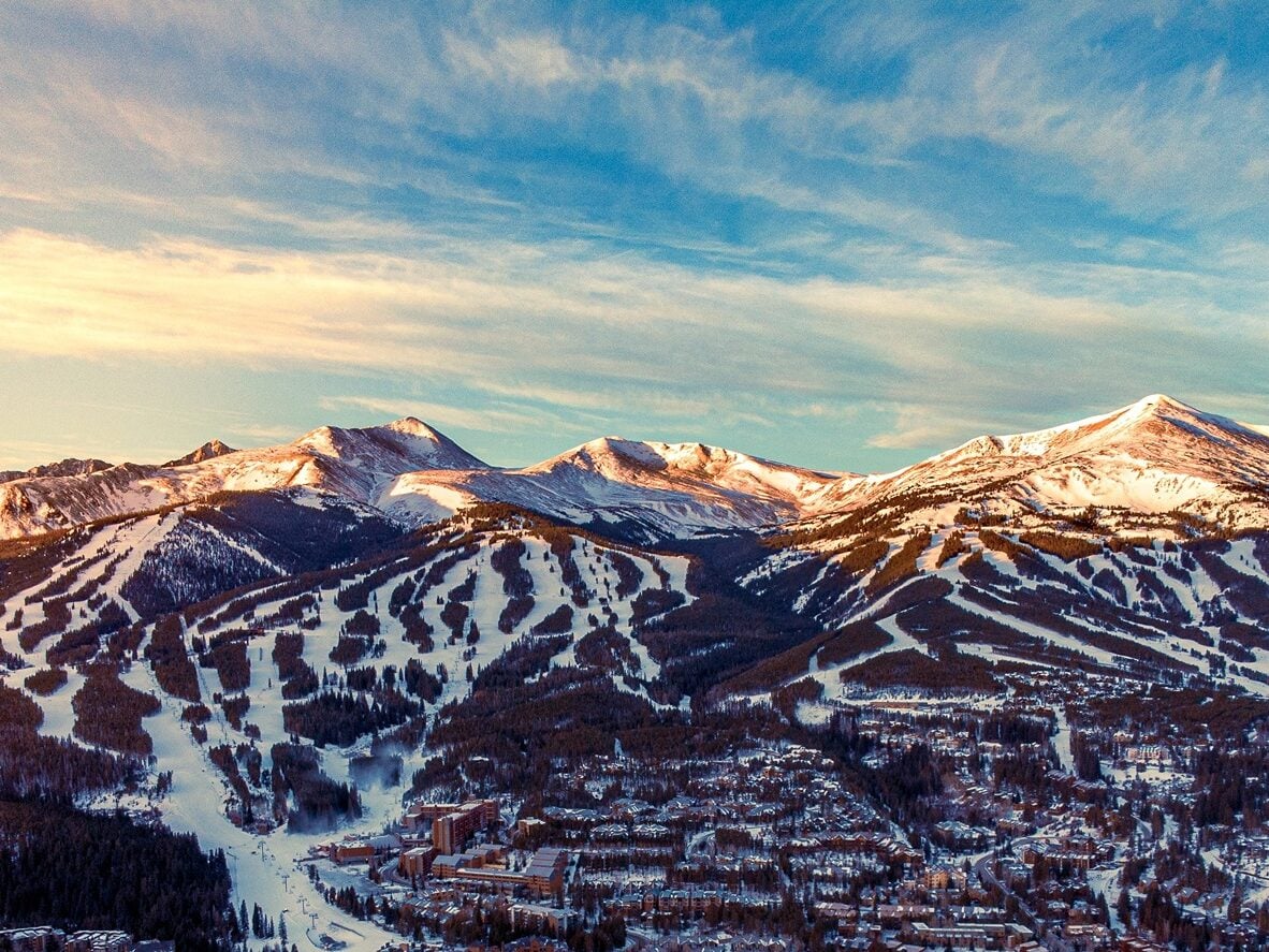 Ski at Breckenridge Ski Mountain on the Best Winter Getaways for Families